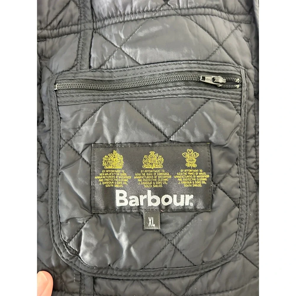 Barbour International Ariel Quilted Jacket Black Mens XL Moto Coat - Picture 5 of 7